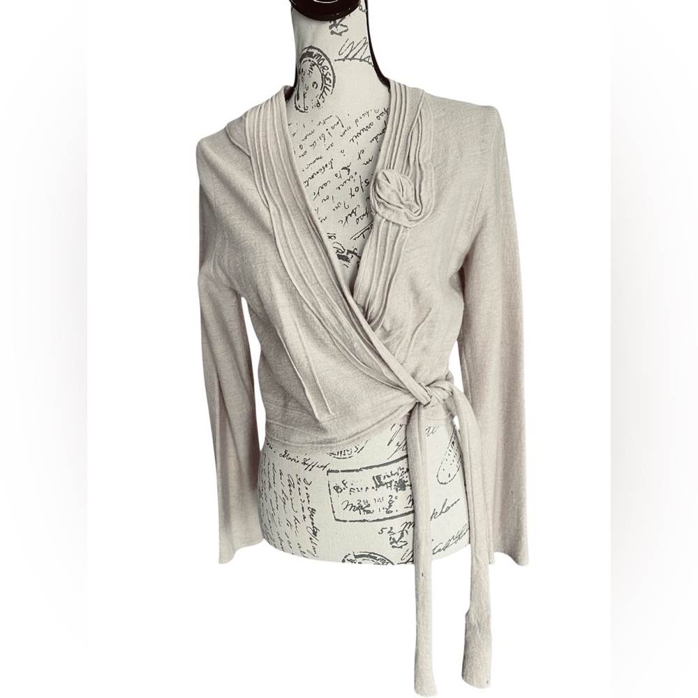 Vintage Guinevere Anthropologie Rose Wrap Cardigan size large